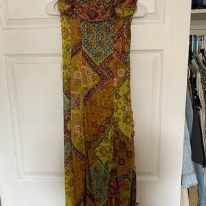 Free People Strapless Mesh Maxi Top